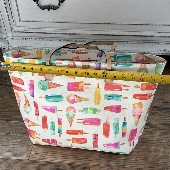 Kate Spade Ice Cream Popsicle Flavor of the Month Large Leather Tote & Pouch - Picture 7 of 13
